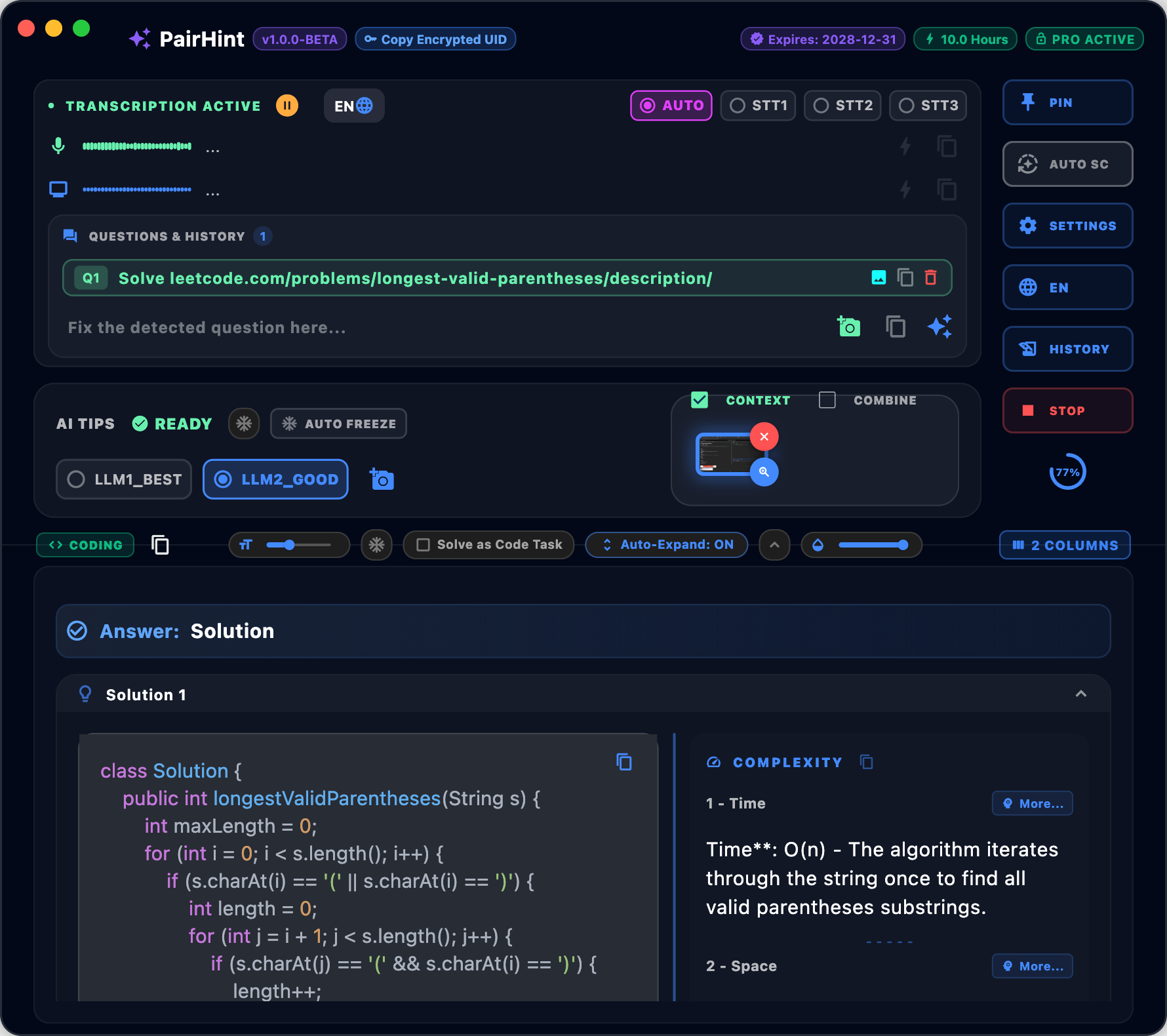 PairHint real-time live coding assistance
